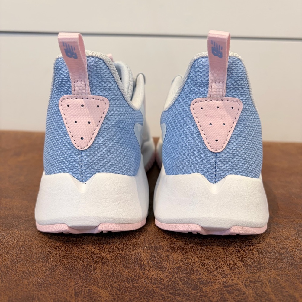 New Balance Pastel Running Sneakers Youth 4.5 Gray Pink Blue Athleisure Gym - Picture 5 of 9